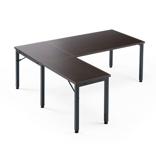 L字ローデスク（パソコンデスク・コンパクトタイプ・幅105cm・高さ可変5段階・木製・座デスク・コーナーデスク）