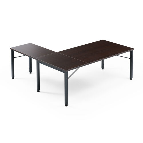 L字ローデスク（パソコンデスク・コンパクトタイプ・幅105cm・高さ可変5段階・木製・座デスク・コーナーデスク）