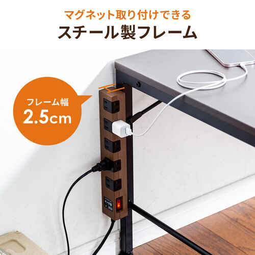 ローデスク（ローテーブル・高さ調整・5段階調整・幅100cm・奥行40cm・タップ受け・パソコンデスク・パソコンテーブル・ゲーミング・ブラウン）