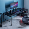 ローデスク ローテーブル 高さ調整 5段階調整 幅120cm 奥行45cm タップ受け パソコンデスク パソコンテーブル ゲーミング ブラック