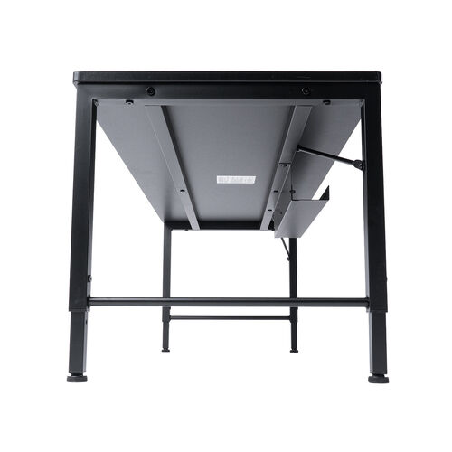 ローデスク ローテーブル 高さ調整 5段階調整 幅120cm 奥行45cm タップ受け パソコンデスク パソコンテーブル ゲーミング ブラック