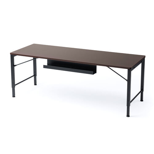 ローデスク（ローテーブル・高さ調整・5段階調整・幅120cm・奥行45cm・タップ受け・パソコンデスク・パソコンテーブル・ゲーミング・ブラウン）