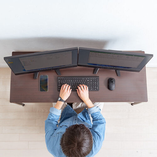 ローデスク（ローテーブル・高さ調整・5段階調整・幅120cm・奥行45cm・タップ受け・パソコンデスク・パソコンテーブル・ゲーミング・ブラウン）