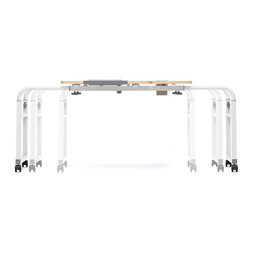 昇降式パソコンデスク（手動昇降・脚幅伸縮・傾斜変更可能・カップホルダー・多機能・W80×D60cm・薄い木目）