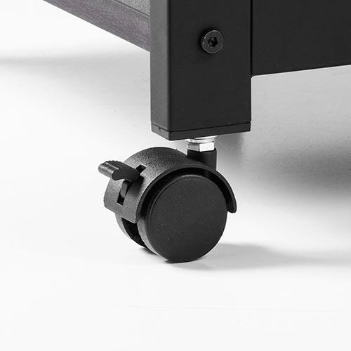 折りたたみデスク（コンパクトデスク・折りたたみワゴン・作業台・リビング学習・テレワーク・拡張デスク・キャスター付き・幅107cm・奥行55cm・総耐荷重40kg・ブラウン）