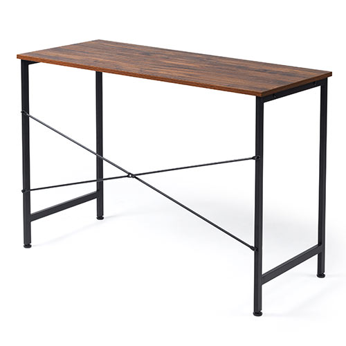 シンプルデスク（パソコンデスク・スリムデスク・平机・幅100cm・奥行45cm・木目調・ブラウン）