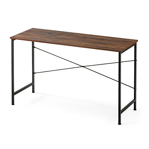 シンプルデスク（パソコンデスク スリムデスク 平机 幅120cm 奥行45cm 木目調 ブラウン）