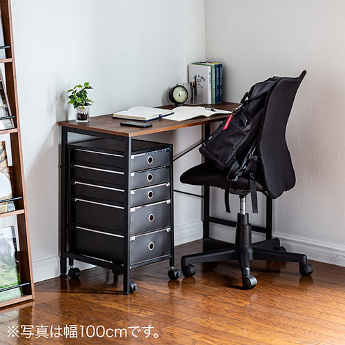 シンプルデスク（パソコンデスク スリムデスク 平机 幅120cm 奥行45cm 木目調 ブラウン）