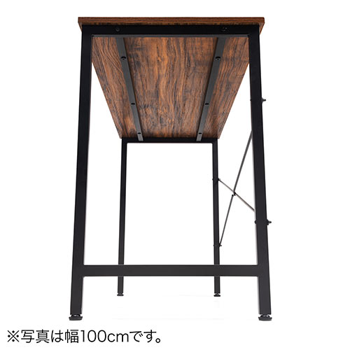 シンプルデスク（パソコンデスク スリムデスク 平机 幅120cm 奥行45cm 木目調 ブラウン）