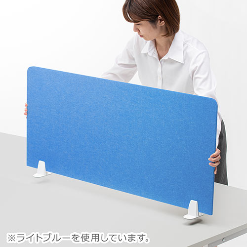 デスクパーティション（デスクトップパネル・フェルト・スタンド式・幅100cm・ホワイト）