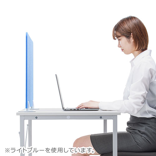 デスクパーティション（デスクトップパネル・フェルト・スタンド式・幅100cm・ホワイト）