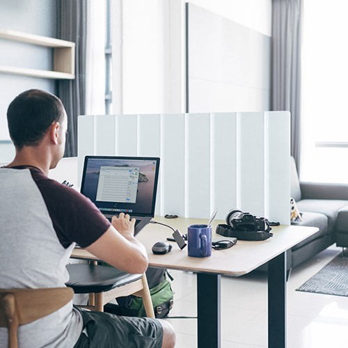 フェルトパーティション（デスクパネル・デスクパーテーション・クランプ取付・幅100cm・ホワイト）