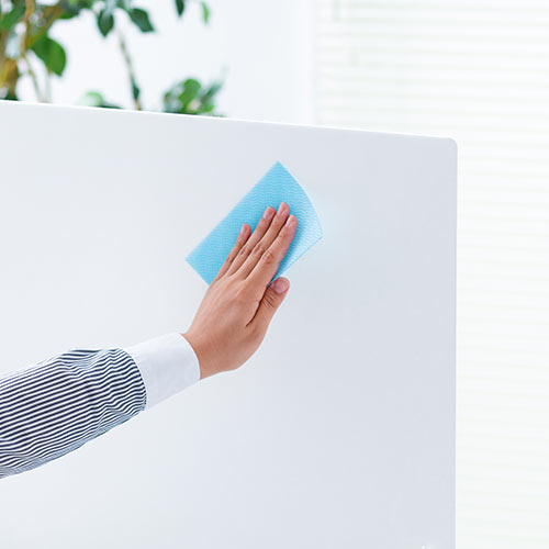 デスクパーティション（デスクトップパネル・飛散防止・アルコール消毒可能・日本製・高さ50cm・4枚セット・ホワイト）