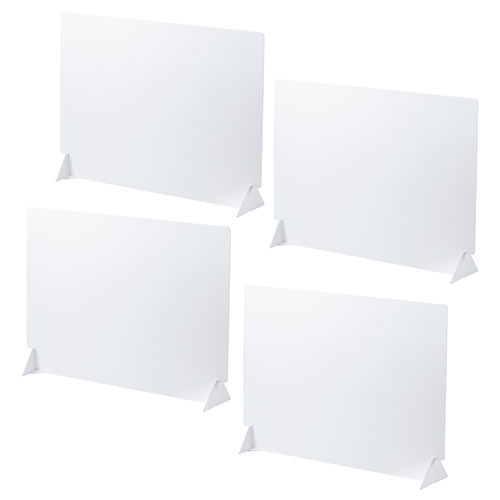 デスクパーティション（デスクトップパネル・飛散防止・アルコール消毒可能・日本製・高さ50cm・4枚セット・ホワイト）