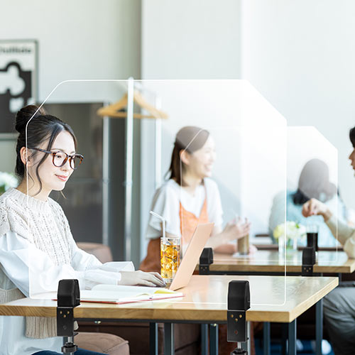 パーティション用クランプ台座 （デスク固定 2方向取付 仕切り板スタンド 2個セット ブラック）