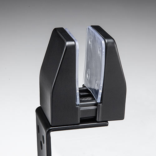 パーティション用クランプ台座 （デスク固定 2方向取付 仕切り板スタンド 2個セット ブラック）