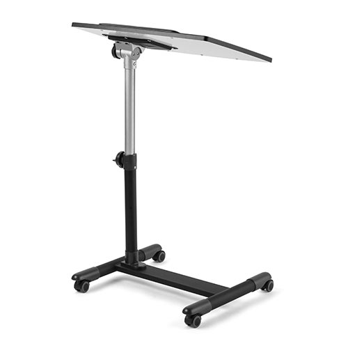 サイドテーブル(ノートパソコンデスク・高さ58～88㎝調整・角度無段階調整・テレワーク・在宅勤務・ベッド・ソファーサイド・ブラック)