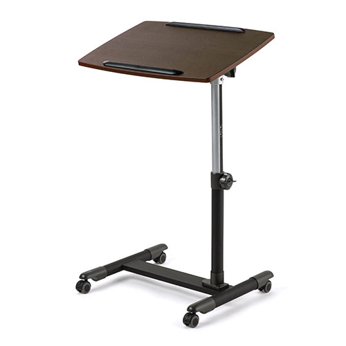 サイドテーブル(ノートパソコンデスク・高さ58～88㎝調整・角度無段階調整・テレワーク・在宅勤務・ベッド・ソファーサイド・木目調) ERD026M サンワサプライ