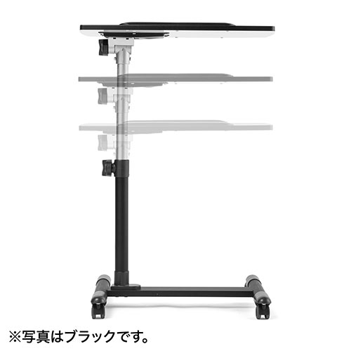 サイドテーブル(ノートパソコンデスク・高さ58～88㎝調整・角度無段階調整・テレワーク・在宅勤務・ベッド・ソファーサイド・ホワイト)