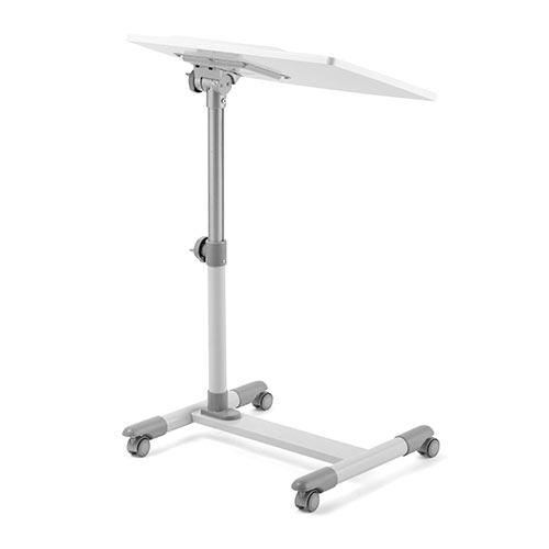 サイドテーブル(ノートパソコンデスク・高さ58～88㎝調整・角度無段階調整・テレワーク・在宅勤務・ベッド・ソファーサイド・ホワイト)