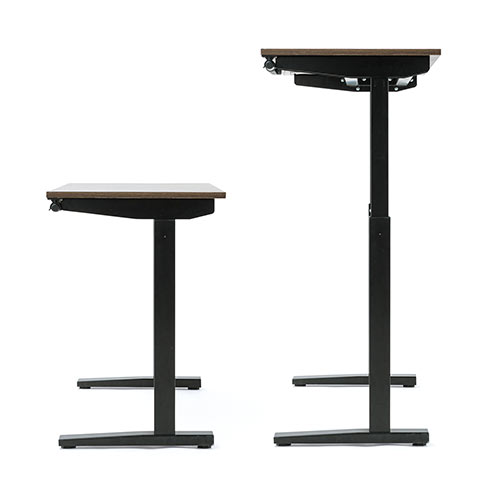 スタンディングデスク（手動タイプ・昇降式・幅120cm・奥行50cm・ブラウン木目・座りすぎ防止） ERD027M サンワサプライ
