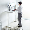 スタンディングデスク（手動タイプ・昇降式・幅120cm・奥行50cm・ブラウン木目・座りすぎ防止） ERD027M サンワサプライ