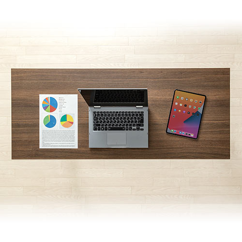 スタンディングデスク（手動タイプ・昇降式・幅120cm・奥行50cm・ブラウン木目・座りすぎ防止） ERD027M サンワサプライ