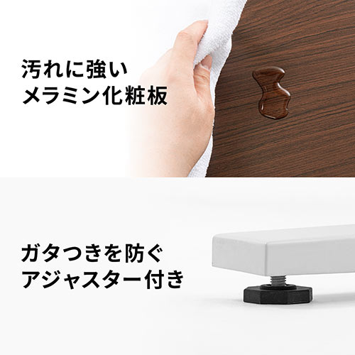 スタンディングデスク（手動タイプ・昇降式・幅120cm・奥行50cm・ブラウン木目・座りすぎ防止） ERD027M サンワサプライ