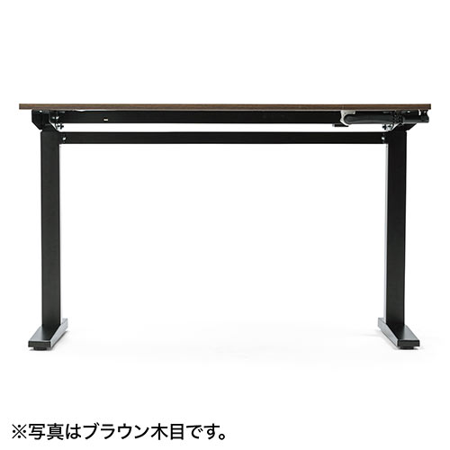 昇降デスク（手動タイプ・スタンディングデスク・幅120cm・奥行50cm・ホワイト・座りすぎ防止）