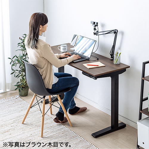 昇降デスク（手動タイプ・スタンディングデスク・幅120cm・奥行50cm・ホワイト・座りすぎ防止）