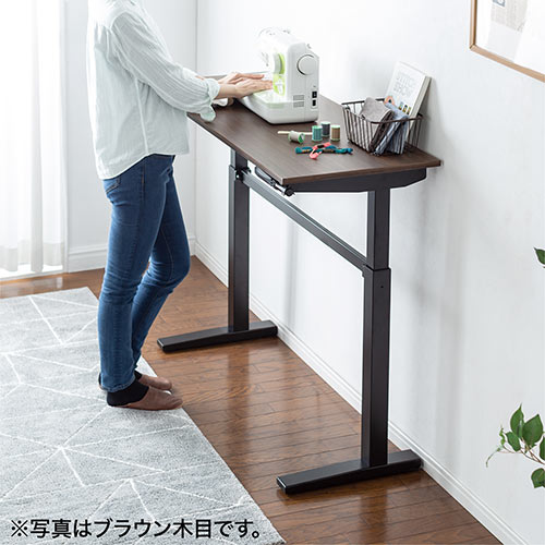 昇降デスク（手動タイプ・スタンディングデスク・幅120cm・奥行50cm・ホワイト・座りすぎ防止）