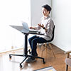 スタンディングデスク（ガス圧昇降式・フォールディング・上下昇降・角度調整可能・幅80cm・奥行60cm・キャスター付き・ブラック） ERD031BK サンワサプライ