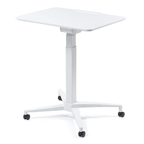 スタンディングデスク（ガス圧昇降式・フォールディング・上下昇降・角度調整可能・幅80cm・奥行60cm・キャスター付き・ホワイト） ERD031W サンワサプライ