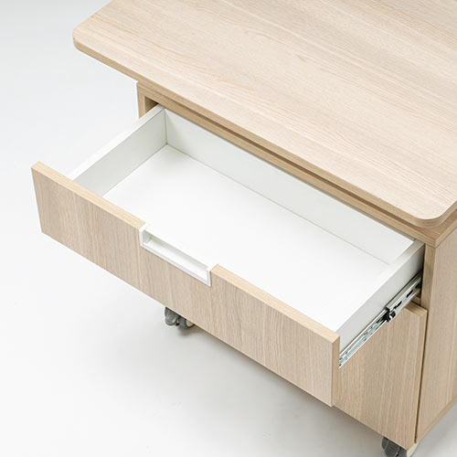 ガス圧昇降デスク 収納ボックス 引き出し付き スタンディングデスク 上下昇降デスク 幅70cm 奥行50cm キャスター付き