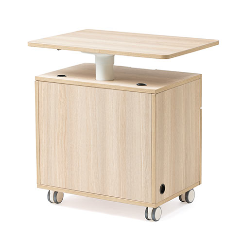 ガス圧昇降デスク 収納ボックス 引き出し付き スタンディングデスク 上下昇降デスク 幅70cm 奥行50cm キャスター付き