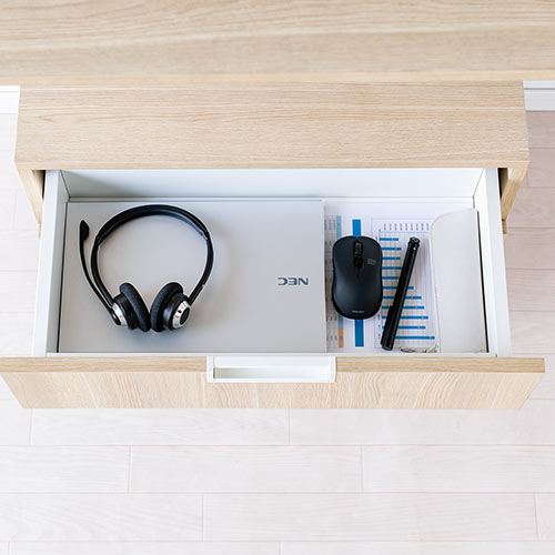 ガス圧昇降デスク 収納ボックス 引き出し付き スタンディングデスク 上下昇降デスク 幅70cm 奥行50cm キャスター付き