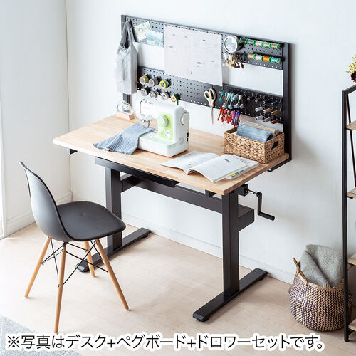 スタンディングデスク（作業台・手動昇降式・ラバーウッド・クランプ対応・幅120cm・奥行60cm・薄い木目） ERD035LM サンワサプライ