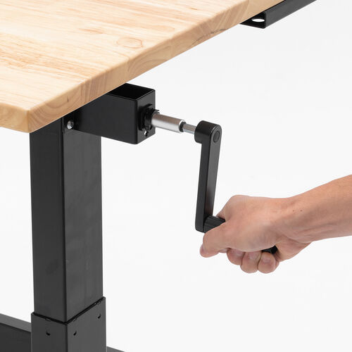 スタンディングデスク（作業台・手動昇降式・ラバーウッド・クランプ対応・幅120cm・奥行60cm・薄い木目） ERD035LM サンワサプライ