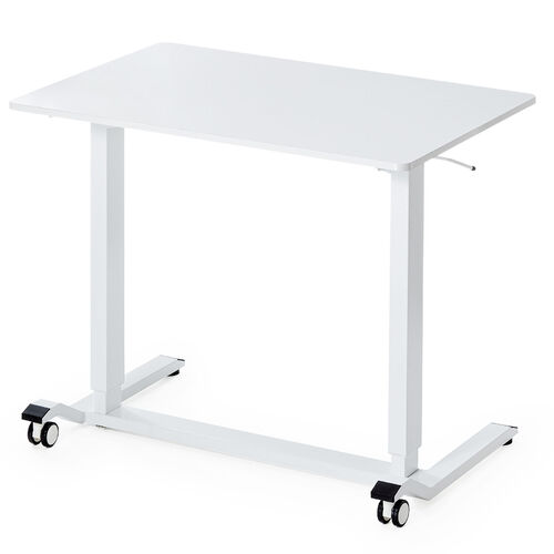 ガス圧式昇降デスク（幅90cm・奥行60cm・スタンディングデスク・軽量・作業台・座りすぎ防止・ホワイト）