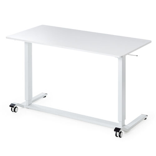 ガス圧式昇降デスク（幅120cm・奥行60cm・スタンディングデスク・軽量・作業台・座りすぎ防止・ホワイト）