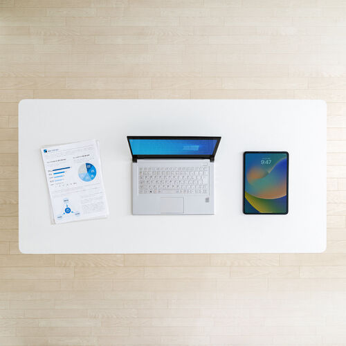 ガス圧式昇降デスク（幅120cm・奥行60cm・スタンディングデスク・軽量・作業台・座りすぎ防止・ホワイト）