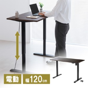 電動昇降デスク(昇降デスク・パソコンデスク・作業台・幅120cm・奥行60cm・高さ73cm~118cm・モニターアーム対応・スタンダードタイプ・ブラウン)