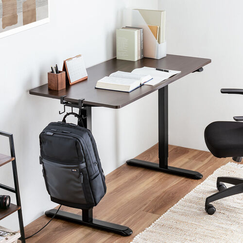 電動昇降デスク（昇降デスク・パソコンデスク・作業台・幅120cm・奥行60cm・高さ73cm～118cm・モニターアーム対応・スタンダードタイプ・ブラウン）