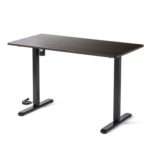 電動昇降デスク（昇降デスク・パソコンデスク・作業台・幅120cm・奥行60cm・高さ73cm～118cm・モニターアーム対応・スタンダードタイプ・ブラウン）