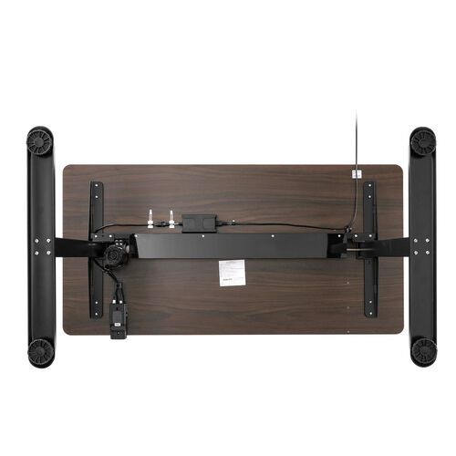 電動昇降デスク（昇降デスク・パソコンデスク・作業台・幅120cm・奥行60cm・高さ73cm～118cm・モニターアーム対応・スタンダードタイプ・ブラウン）