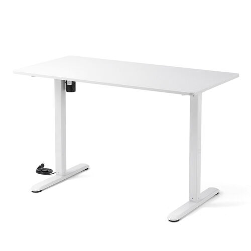 電動昇降デスク（昇降デスク・パソコンデスク・作業台・幅120cm・奥行60cm・高さ73cm～118cm・モニターアーム対応・スタンダードタイプ・ホワイト）