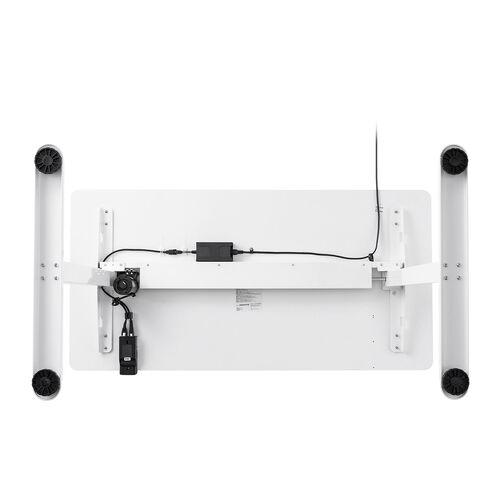電動昇降デスク（昇降デスク・パソコンデスク・作業台・幅120cm・奥行60cm・高さ73cm～118cm・モニターアーム対応・スタンダードタイプ・ホワイト）