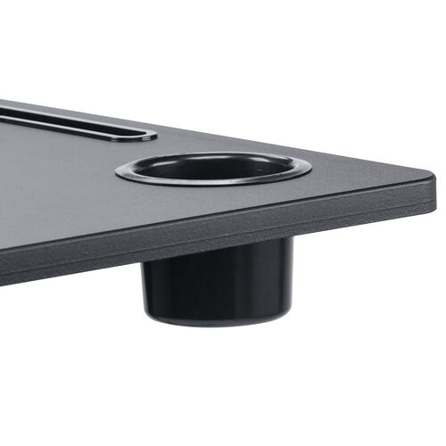 スタンディングデスク（昇降デスク・ガス圧デスク・折りたたみテーブル・完成品出荷・落下防止ストッパー・天板角度調整可能・無段階調節・カップホルダー・タブレットスタンド・フック・薄さ16cm・ブラック）