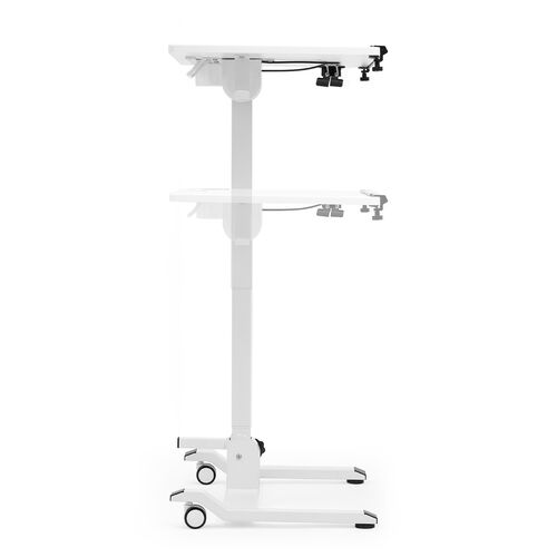 スタンディングデスク（昇降デスク・ガス圧デスク・折りたたみテーブル・落下防止ストッパー・天板角度調整可能・無段階調節・カップホルダー・タブレットスタンド・フック付き・組み立て不要・完成品）