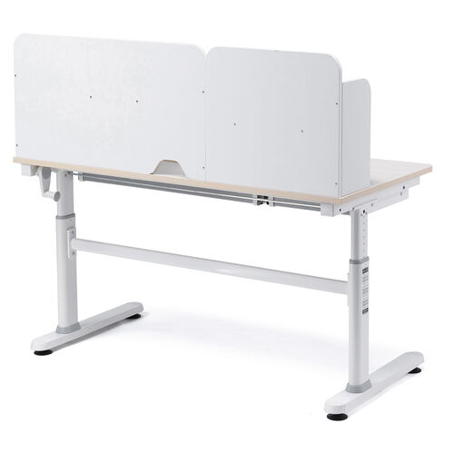 学習机（勉強机・多機能・タブレット対応・手動昇降・チルト天板・シェルフ付・低ホルムアルデヒド・薄い木目）